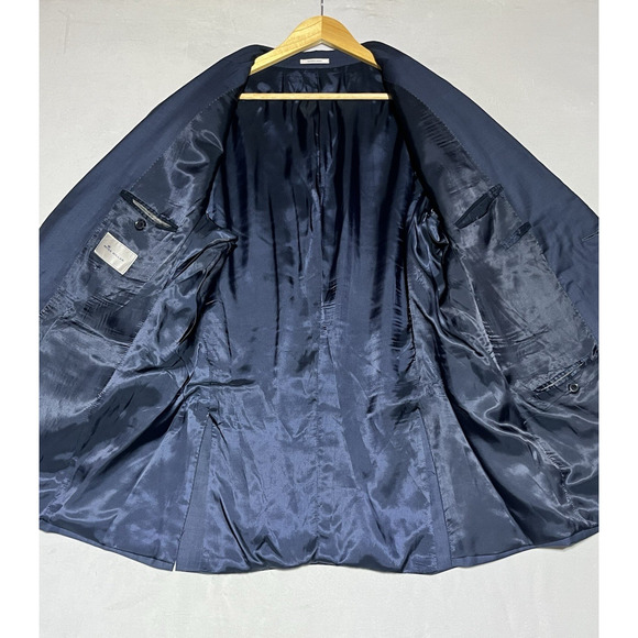 Peter Millar 46T Mens Blue Wool Suit Jacket Blazer Sport Coat Canada 2 Button - Picture 2 of 16